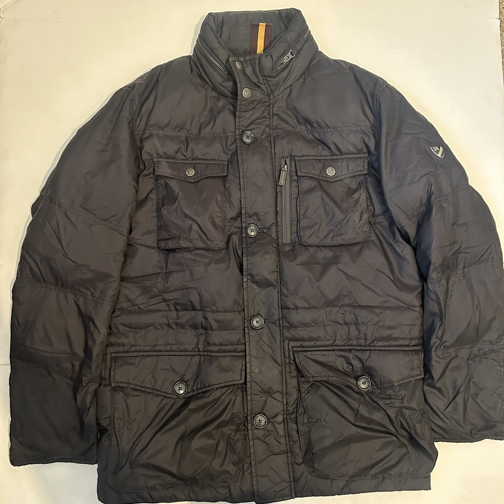 Daniel Cremieux Mens Size Medium Parka Puffer Jacket Black Full Zip Winter Coat